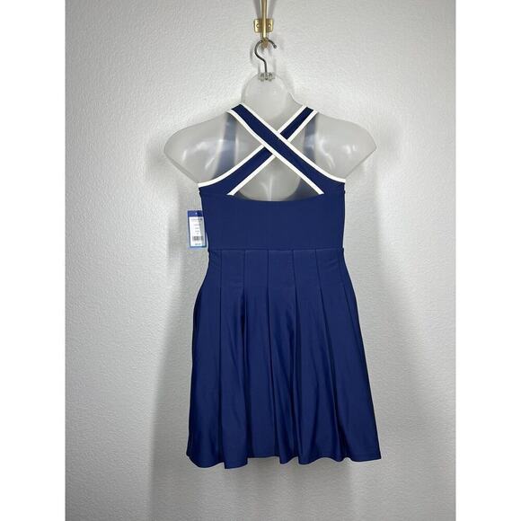 Prince Pickleball Women's Cross-Back Skort Pleated Dress Small Navy White - Picture 4 of 6